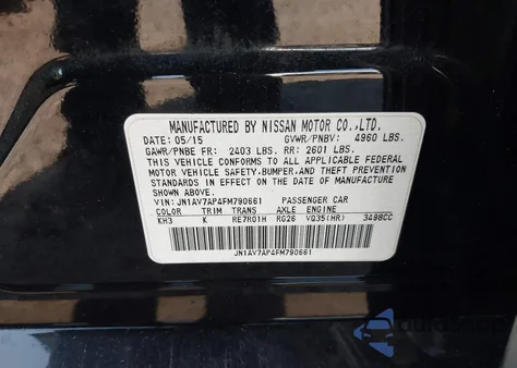 2015 Infiniti Q50 Hybrid Sport из США, поврежденный, VIN JN1AV7AP4FM790661